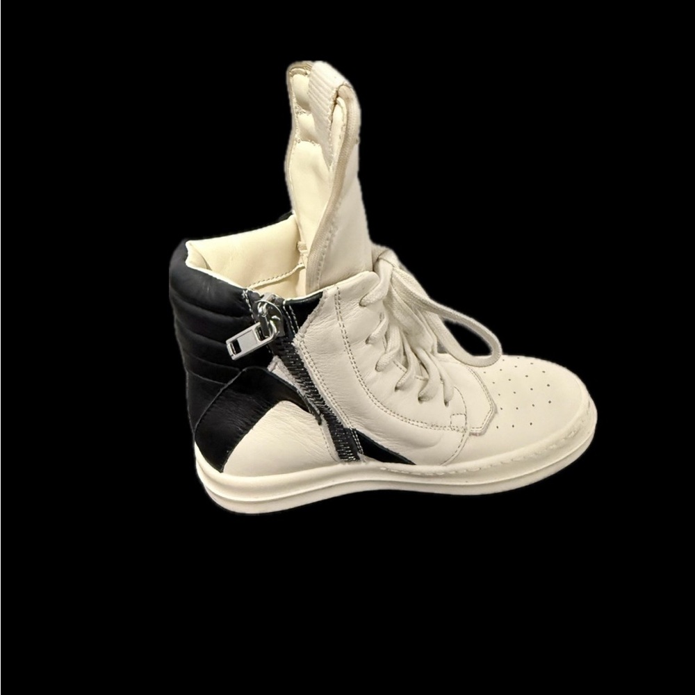RICK OWENS KIDS Size EU28/US 11 Geobasket leather high-top sneakers - Picture 9 of 15